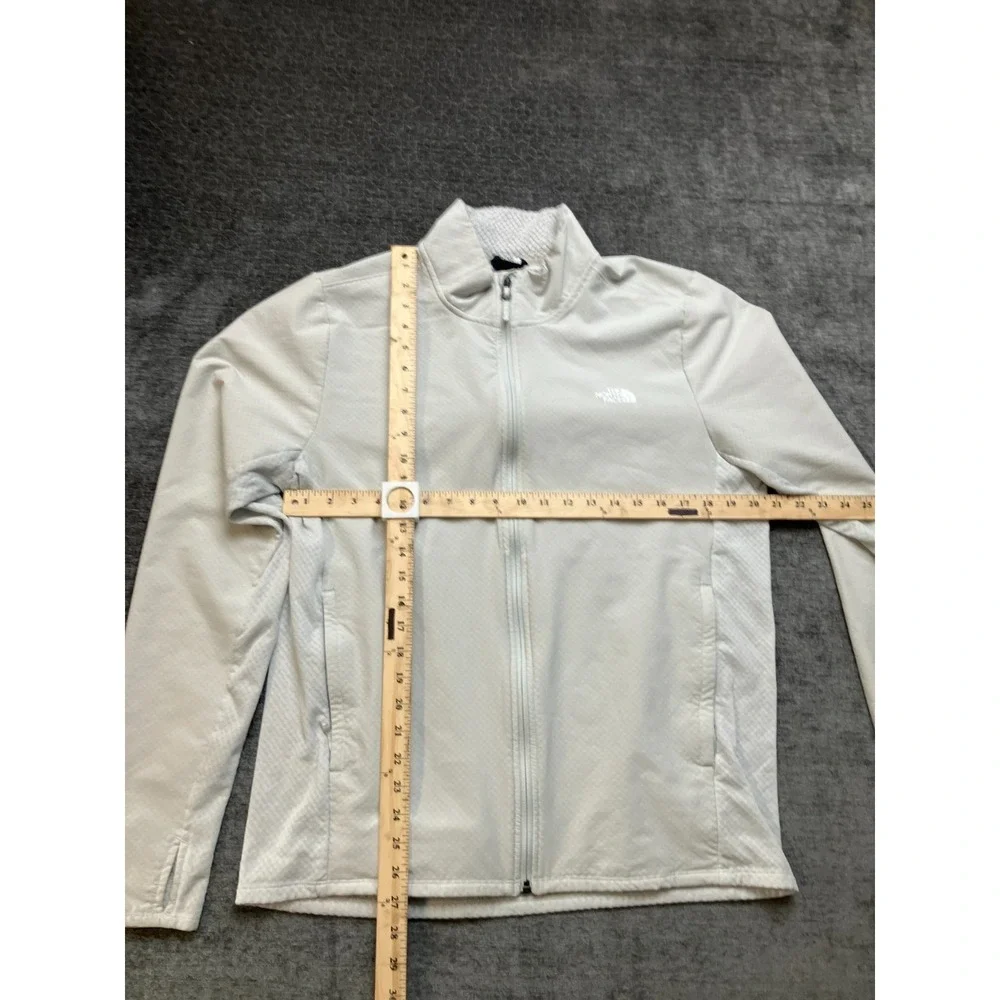 The North Face Fleece Jacket Mens Large Beige Stretch Thumbhole Sleeve Full Zip‎